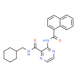 ChemSpider 2D Image | N-(Cyclohexylmethyl)-3-(1-naphthoylamino)-2-pyrazinecarboxamide | C23H24N4O2