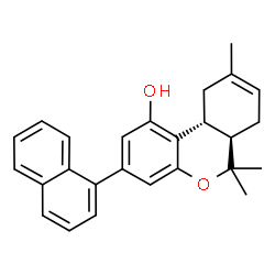 ChemSpider 2D Image | (6aR,10aR)-6,6,9-Trimethyl-3-(1-naphthyl)-6a,7,10,10a-tetrahydro-6H-benzo[c]chromen-1-ol | C26H26O2