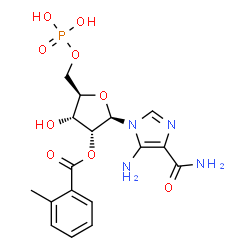 ChemSpider 2D Image | 5-Amino-1-[2-O-(2-methylbenzoyl)-5-O-phosphono-beta-D-ribofuranosyl]-1H-imidazole-4-carboxamide | C17H21N4O9P