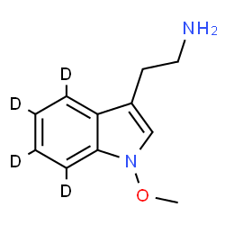 ChemSpider 2D Image | 2-[1-Methoxy(4,5,6,7-~2~H_4_)-1H-indol-3-yl]ethanamine | C11H10D4N2O