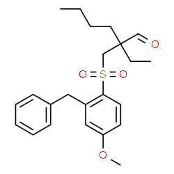 ChemSpider 2D Image | 2-{[(2-Benzyl-4-methoxyphenyl)sulfonyl]methyl}-2-ethylhexanal | C23H30O4S