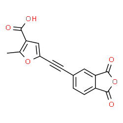 ChemSpider 2D Image | 5-[(1,3-Dioxo-1,3-dihydro-2-benzofuran-5-yl)ethynyl]-2-methyl-3-furoic acid | C16H8O6