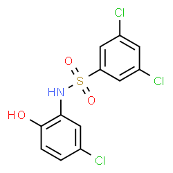 ChemSpider 2D Image | 3,5-Dichloro-N-(5-chloro-2-hydroxyphenyl)benzenesulfonamide | C12H8Cl3NO3S
