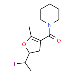 ChemSpider 2D Image | [5-(1-Iodoethyl)-2-methyl-4,5-dihydro-3-furanyl](1-piperidinyl)methanone | C13H20INO2