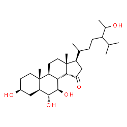 ChemSpider 2D Image | (3beta,5alpha,6alpha,7beta,14beta,17alpha,20S,24xi)-3,6,7,28-Tetrahydroxystigmastan-15-one | C29H50O5