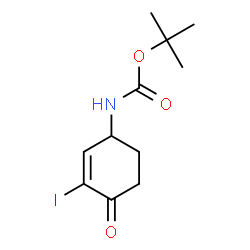 ChemSpider 2D Image | 2-Methyl-2-propanyl (3-iodo-4-oxo-2-cyclohexen-1-yl)carbamate | C11H16INO3