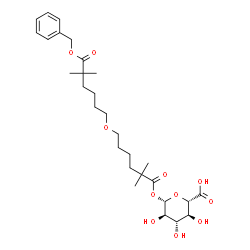 ChemSpider 2D Image | 1-O-(6-{[6-(Benzyloxy)-5,5-dimethyl-6-oxohexyl]oxy}-2,2-dimethylhexanoyl)-beta-D-glucopyranuronic acid | C29H44O11