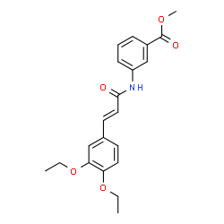 ChemSpider 2D Image | Methyl 3-{[(2E)-3-(3,4-diethoxyphenyl)-2-propenoyl]amino}benzoate | C21H23NO5