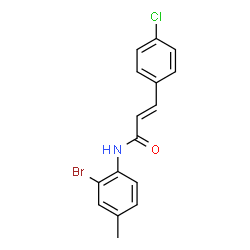 ChemSpider 2D Image | (2E)-N-(2-Bromo-4-methylphenyl)-3-(4-chlorophenyl)acrylamide | C16H13BrClNO