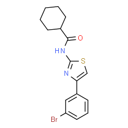 ChemSpider 2D Image | N-[4-(3-Bromophenyl)-1,3-thiazol-2-yl]cyclohexanecarboxamide | C16H17BrN2OS