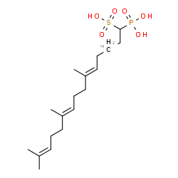 ChemSpider 2D Image | (5E,9E)-6,10,14-Trimethyl-1-phosphono(3-~14~C)-5,9,13-pentadecatriene-1-sulfonic acid | C1714CH33O6PS