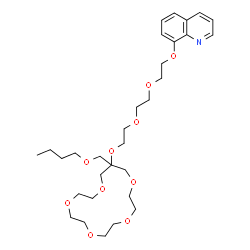 ChemSpider 2D Image | 8-{2-[2-(2-{[15-(Butoxymethyl)-1,4,7,10,13-pentaoxacyclohexadecan-15-yl]oxy}ethoxy)ethoxy]ethoxy}quinoline | C31H49NO10