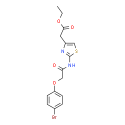 ChemSpider 2D Image | Ethyl (2-{[(4-bromophenoxy)acetyl]amino}-1,3-thiazol-4-yl)acetate | C15H15BrN2O4S