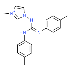 ChemSpider 2D Image | 1-[N',N''-Bis(4-methylphenyl)carbamimidamido]-3-methyl-1H-imidazol-3-ium | C19H22N5