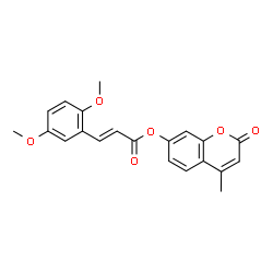 ChemSpider 2D Image | 4-Methyl-2-oxo-2H-chromen-7-yl (2E)-3-(2,5-dimethoxyphenyl)acrylate | C21H18O6
