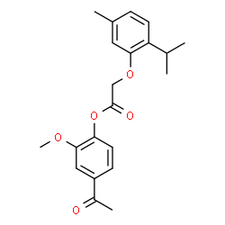 ChemSpider 2D Image | 4-Acetyl-2-methoxyphenyl (2-isopropyl-5-methylphenoxy)acetate | C21H24O5