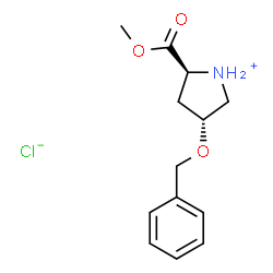 ChemSpider 2D Image | (2S,4R)-4-(Benzyloxy)-2-(methoxycarbonyl)pyrrolidinium chloride | C13H18ClNO3