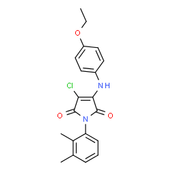 ChemSpider 2D Image | 3-Chloro-1-(2,3-dimethylphenyl)-4-[(4-ethoxyphenyl)amino]-1H-pyrrole-2,5-dione | C20H19ClN2O3