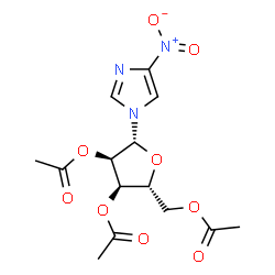 ChemSpider 2D Image | 4-Nitro-1-(2,3,5-tri-O-acetyl-beta-D-ribofuranosyl)-1H-imidazole | C14H17N3O9